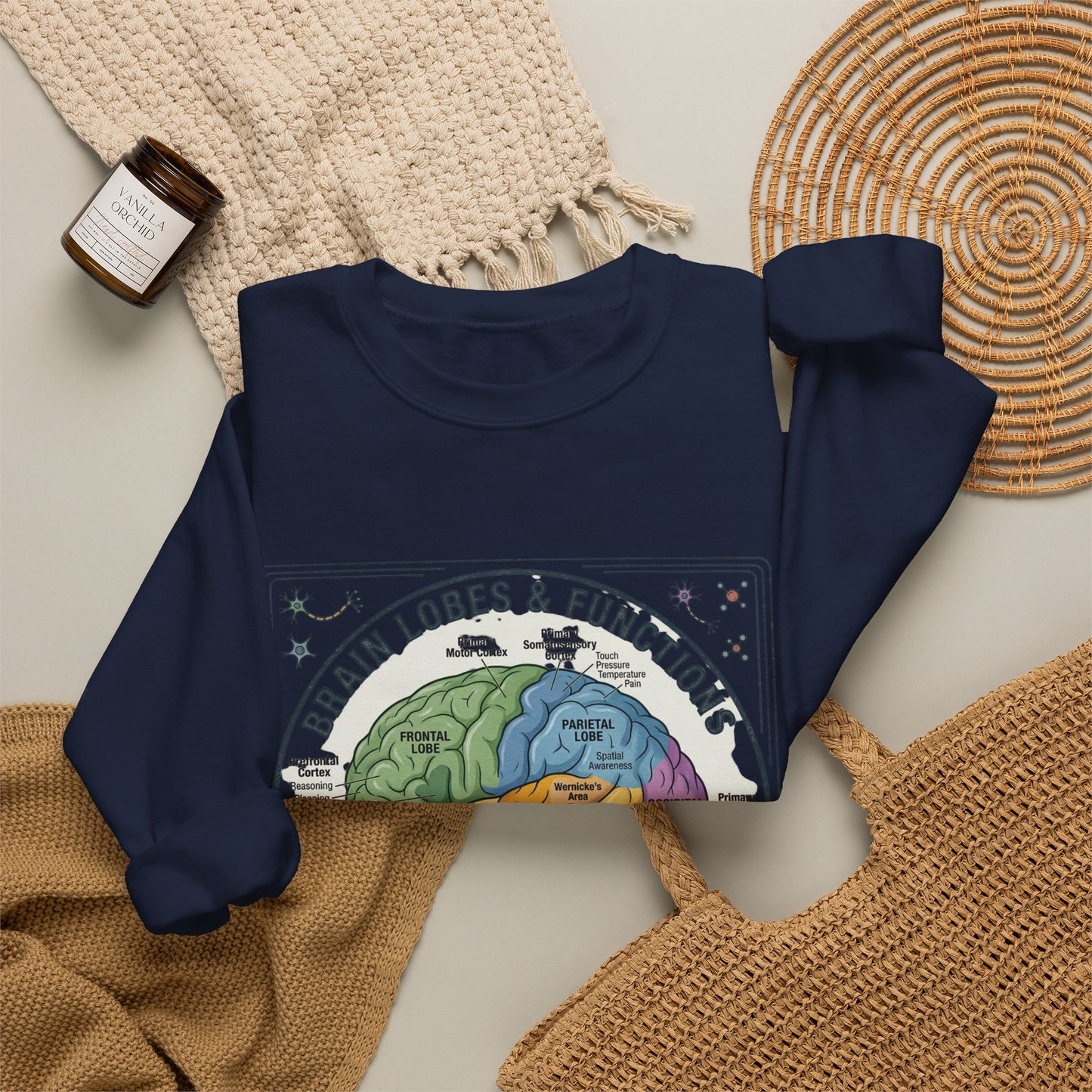 Brain Lobes Diagram Sweatshirt | 250th 4th of July Patriotic Milestone