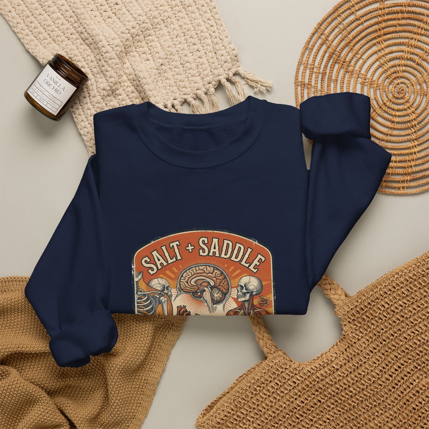 Salt & Saddle Retro Western Crewneck Sweatshirt | Coastal Cowgirl Country Aesthetic