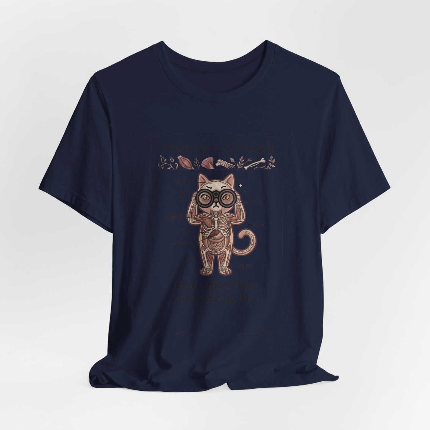 Anatomy Is Beautiful Cat Diagram Tee | Cat-Centric Novelty, Doodle Illustration