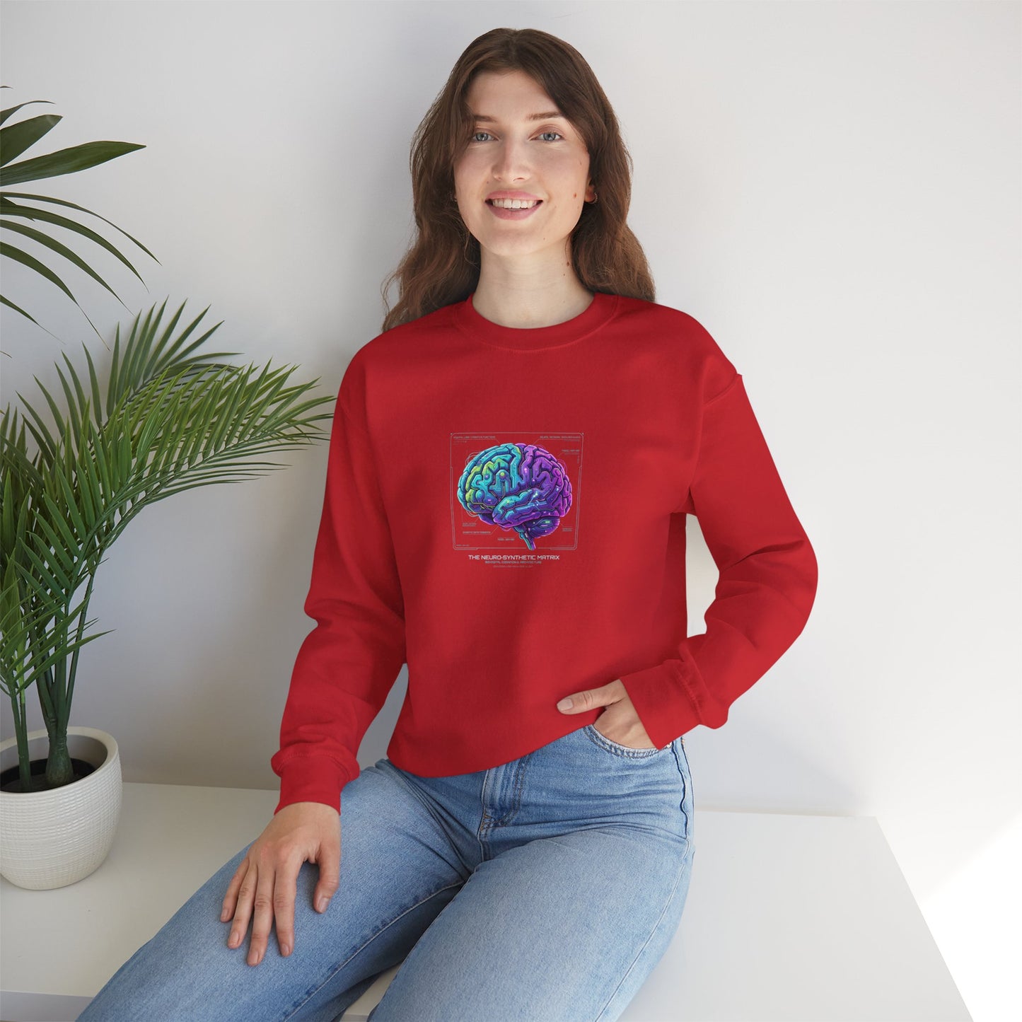 Neon Circuit Brain Sweatshirt — Futuristic Sci‑Fi Poster Design for Science Enthusiasts
