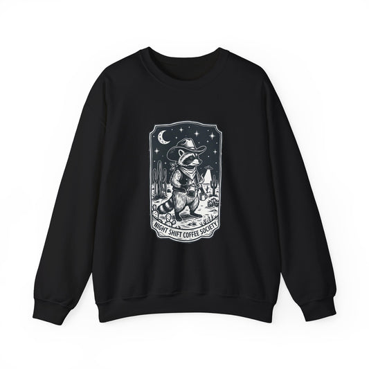 Alien Cowboy Crewneck Sweatshirt | Retro UFO Desert Graphic, Vintage Western Sci‑Fi