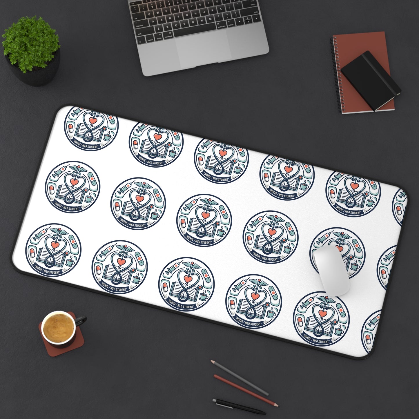 Nurse & Med Student Aesthetic Desk Mat — Medical Study Desk Pad