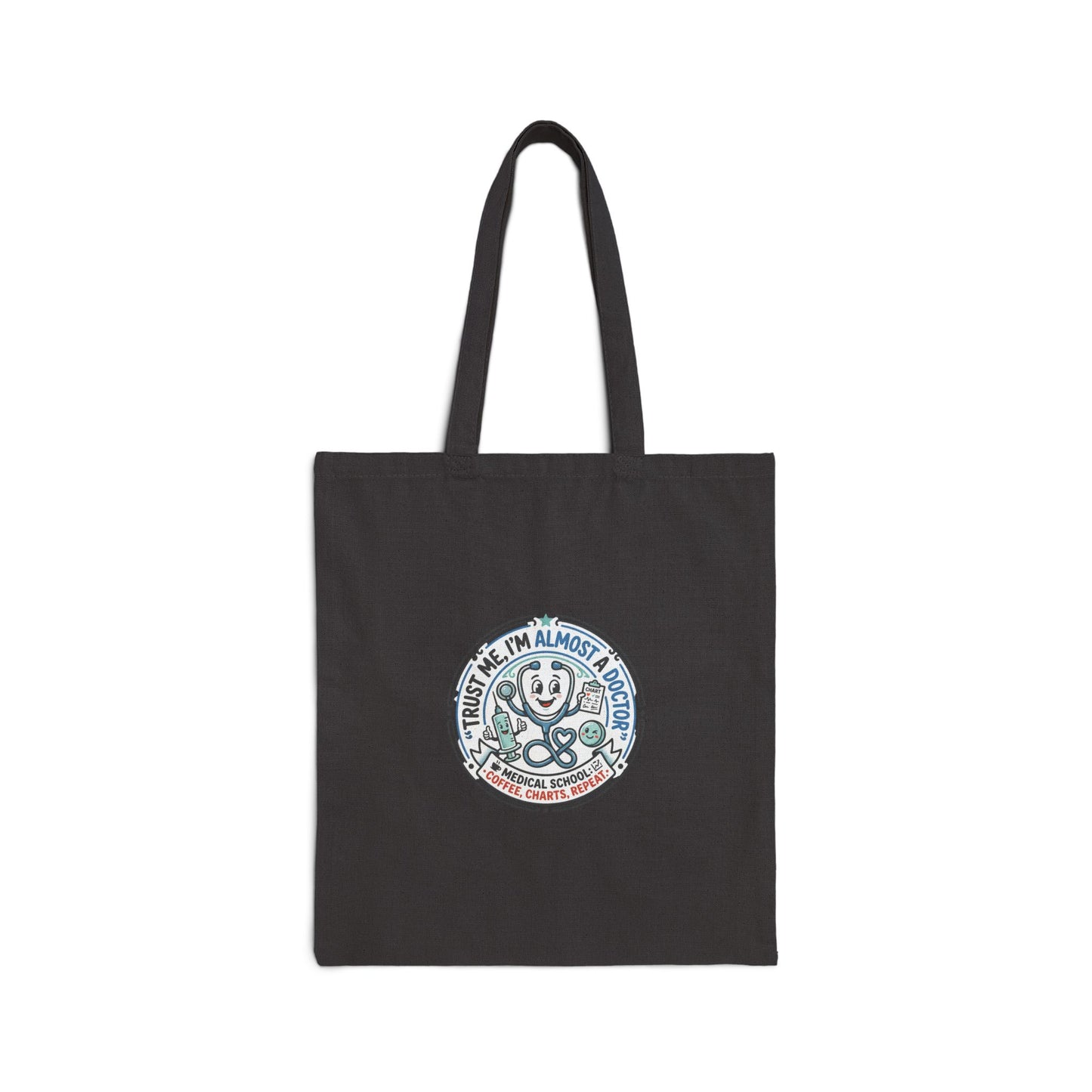 Medical joke for medicine students and nurses Vintage Happy Flower Tote Bag – "I’m Almost Famous" Canvas Grocery Tote