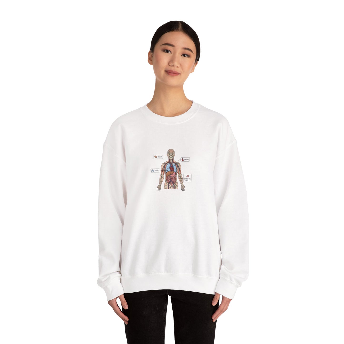Anatomy Study Crewneck Sweatshirt — Human Anatomy Diagram for Medical Students