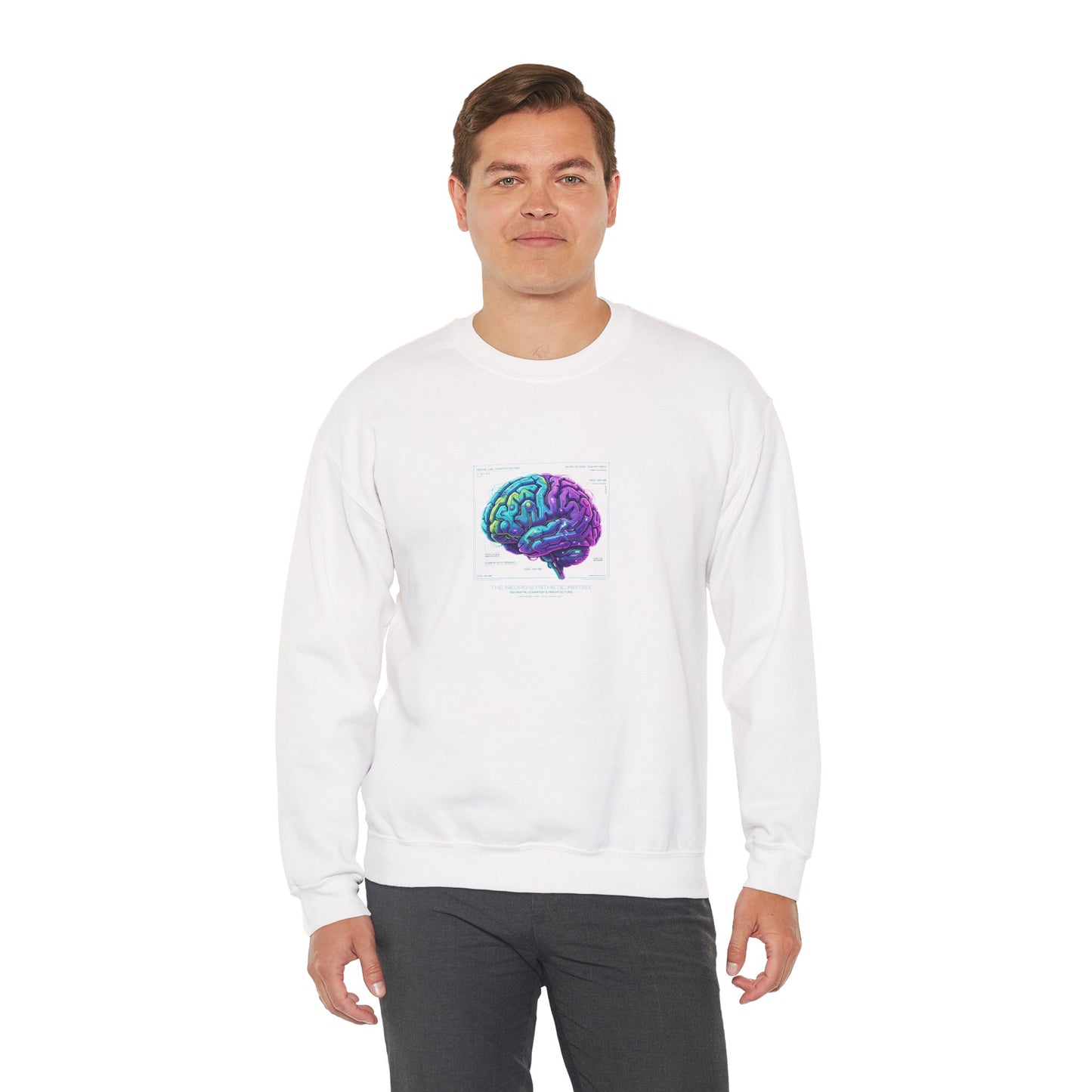 Neon Circuit Brain Sweatshirt — Futuristic Sci‑Fi Poster Design for Science Enthusiasts