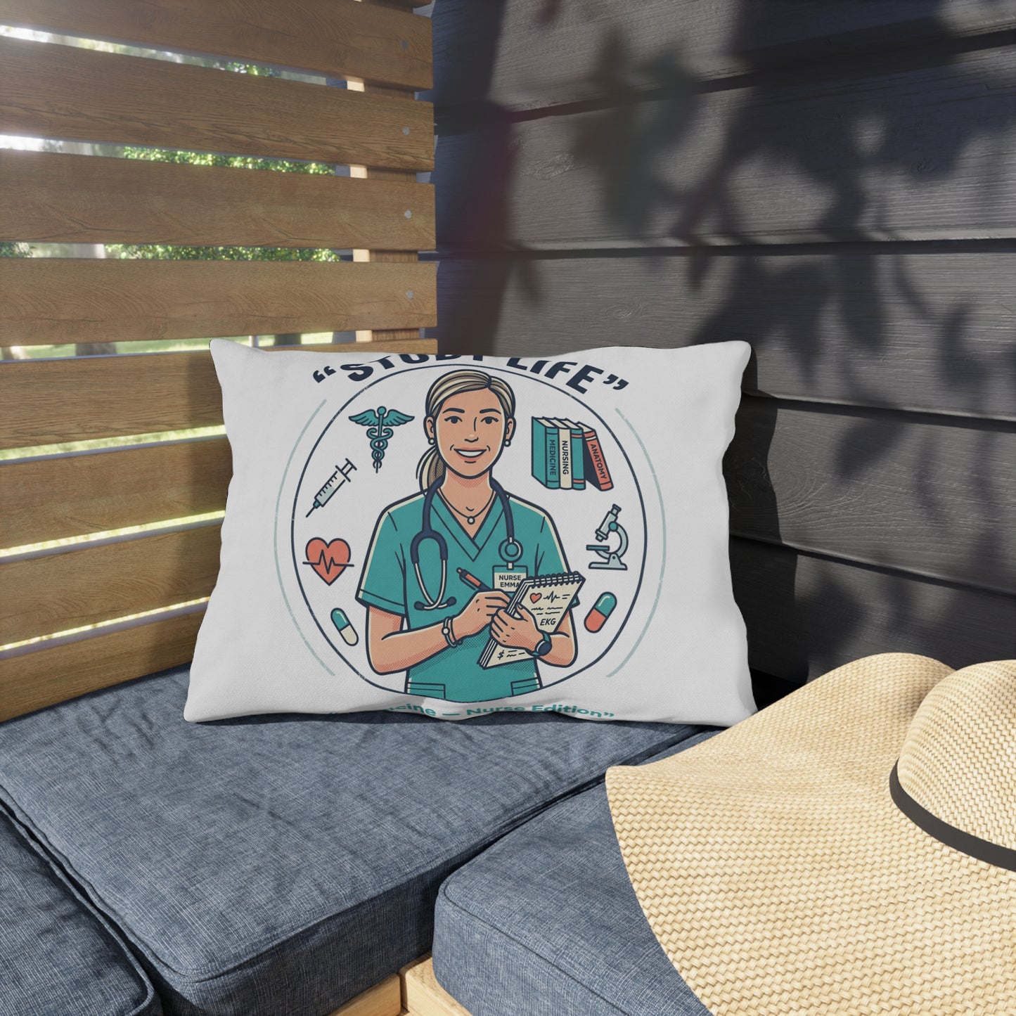 Study Life Nurse Medicine Student Edition Outdoor Pillow
