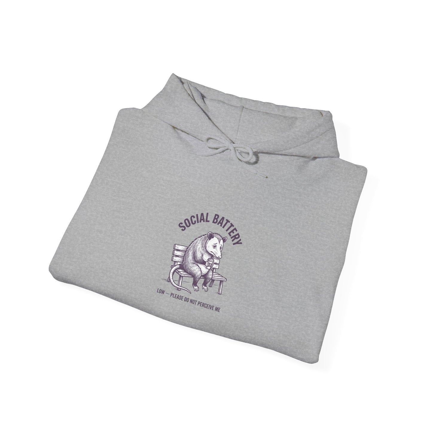 Social Battery Dog Hoodie | Anxious Animal Humor, Cute Anxiety Graphic