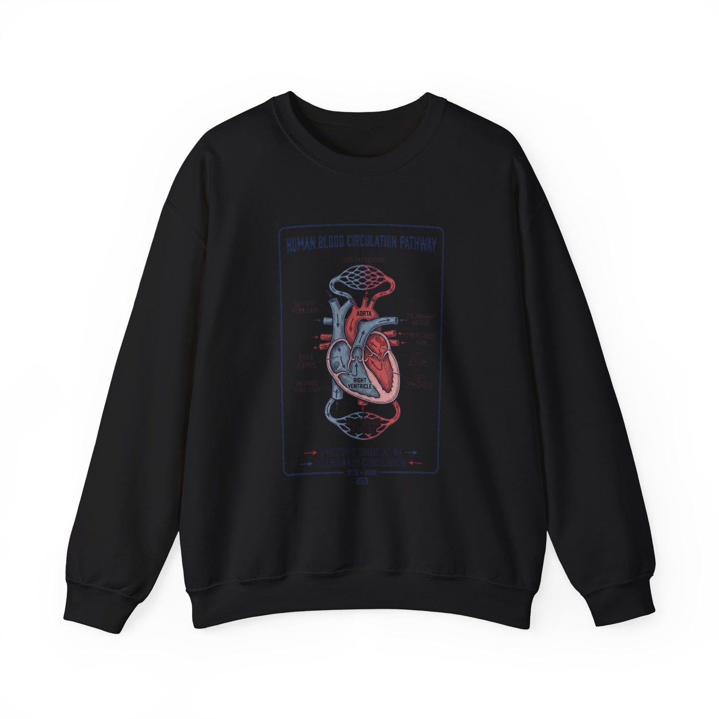 Anatomical Heart Diagram Sweatshirt | 250th 4th of July Patriotic Milestone
