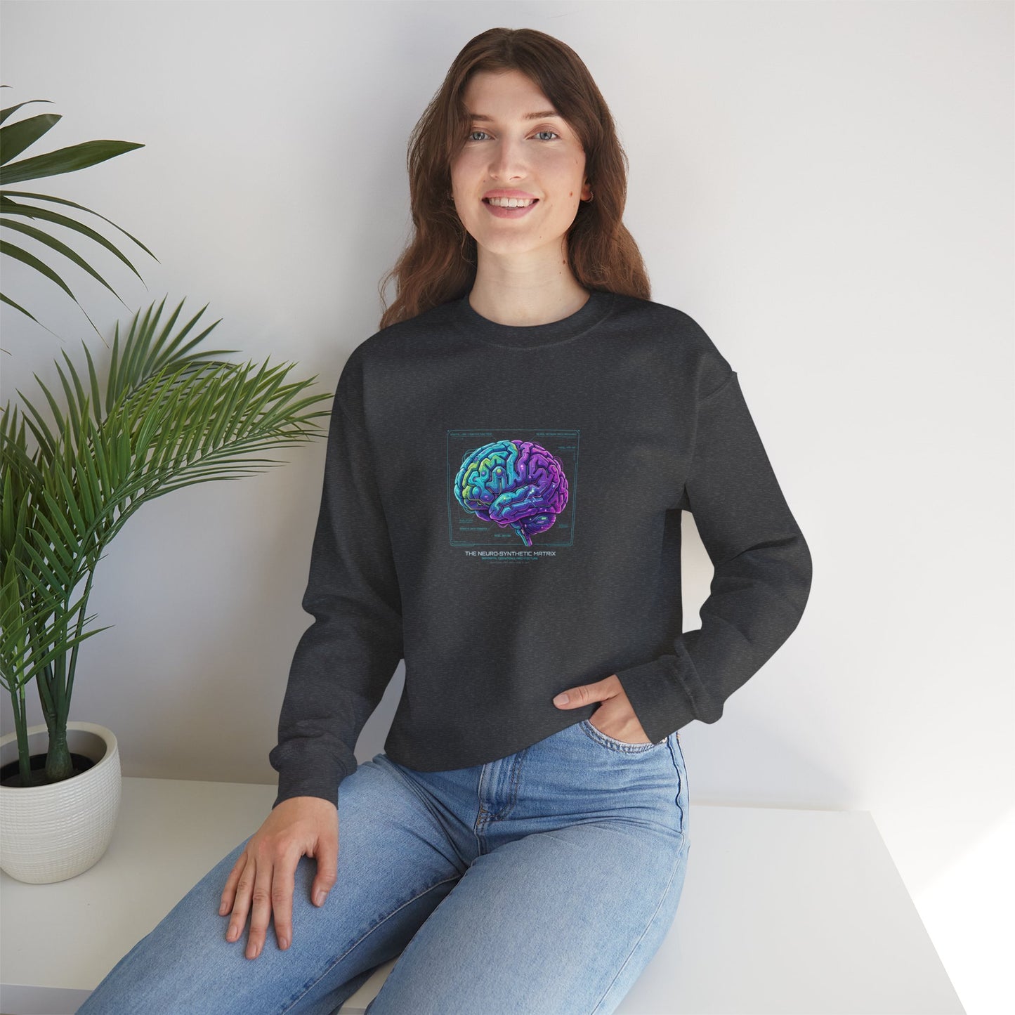 Neon Circuit Brain Sweatshirt — Futuristic Sci‑Fi Poster Design for Science Enthusiasts