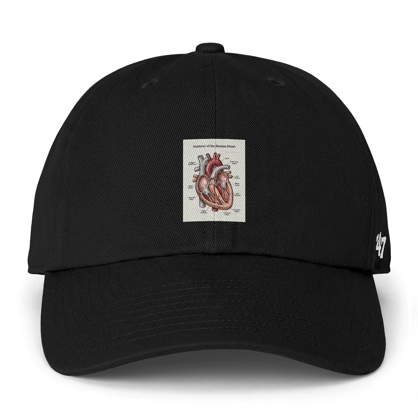Anatomical Heart Embroidered Cap — Vintage Medical Illustration Dad Hat