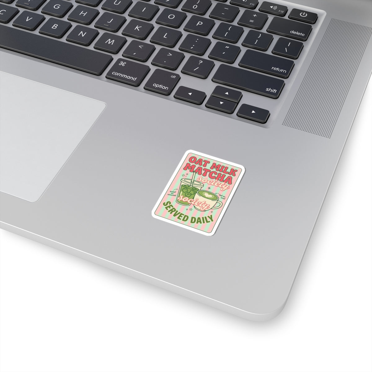 Matcha Society Sticker | Cute Café Aesthetic, Green Pink Latte Art