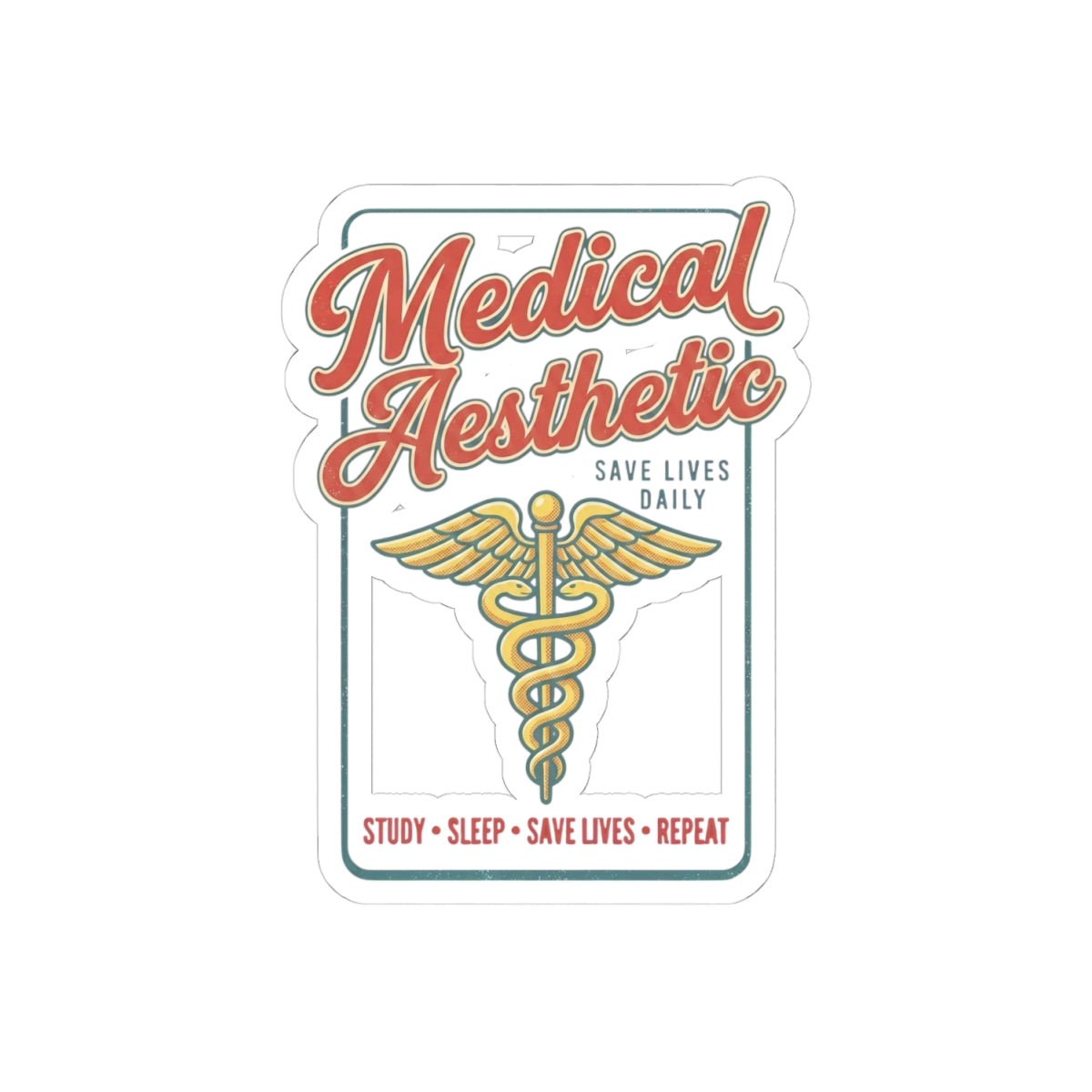 Medical Aesthetic Caduceus Sticker | Vintage Medical Retro
