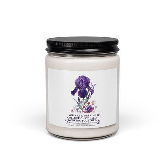 Iris Birth Flower Candle | Soy Scented Jar, Botanical Birth Month