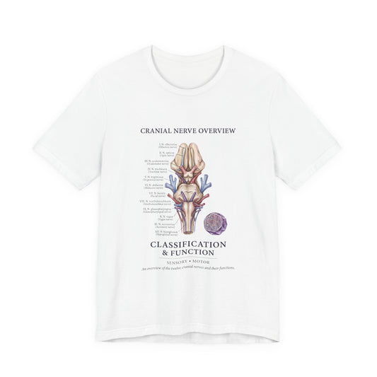 Cranial Nerve Anatomy Tee | Botanical Medical Illustration, Birth Flower Style
