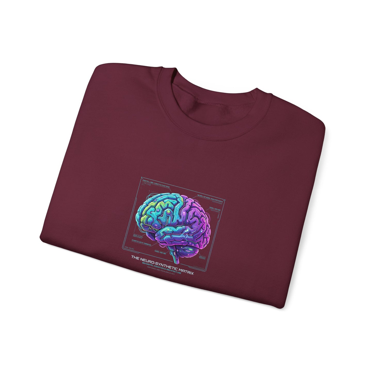 Neon Circuit Brain Sweatshirt — Futuristic Sci‑Fi Poster Design for Science Enthusiasts