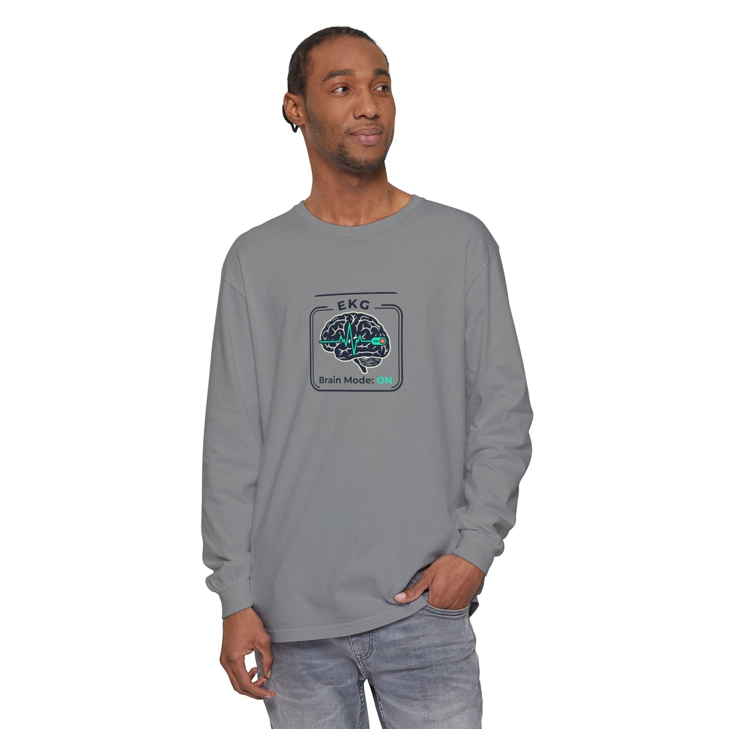 Brain Mode: EKG Graphic Long Sleeve Tee