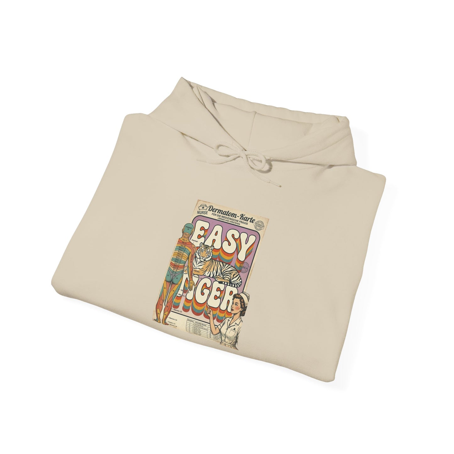 Easy Tiger retro vacation tiger hoodie | vintage surf animal graphic