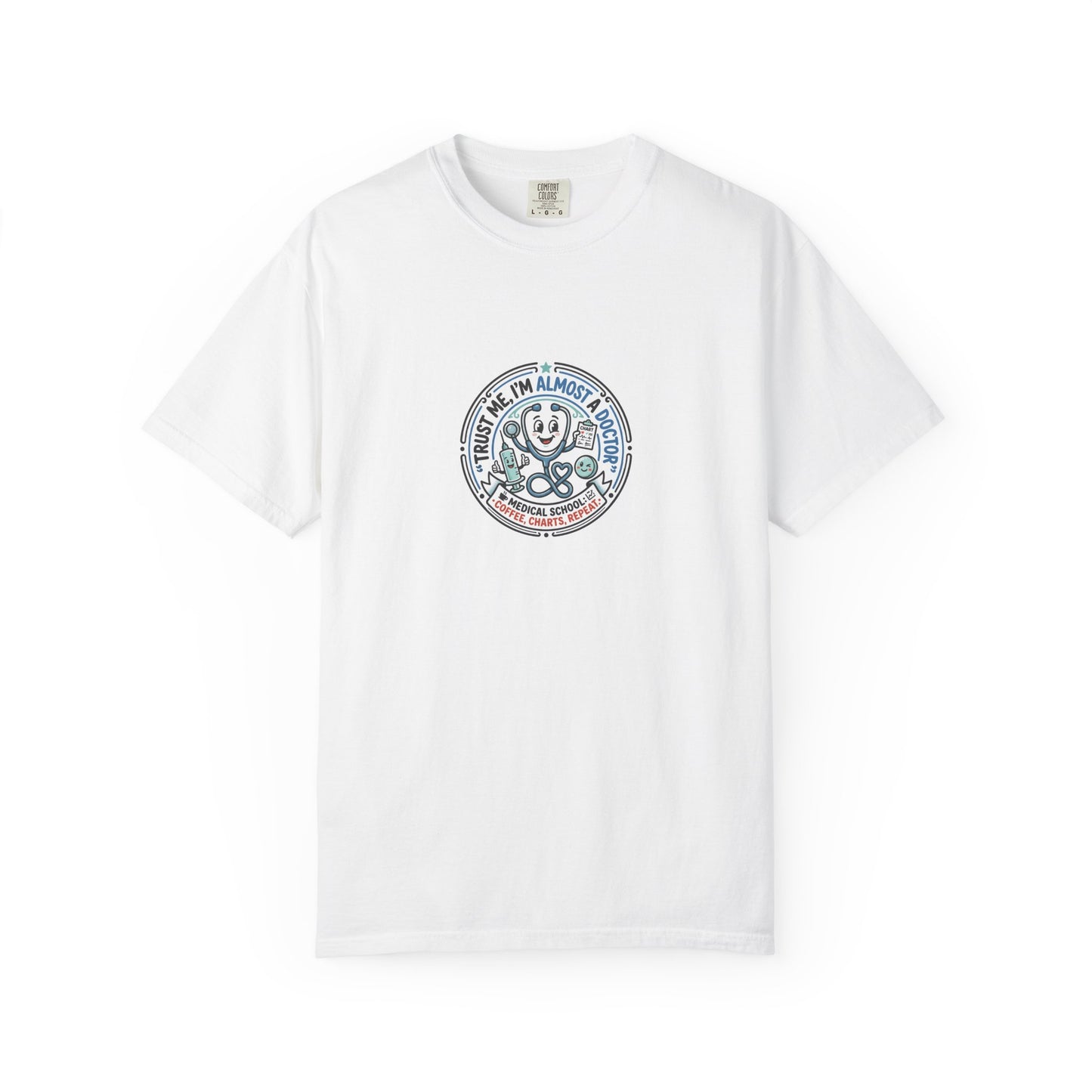Retro Smiley Surf Badge T-Shirt - 'Sorry I'm Almost There' Graphic