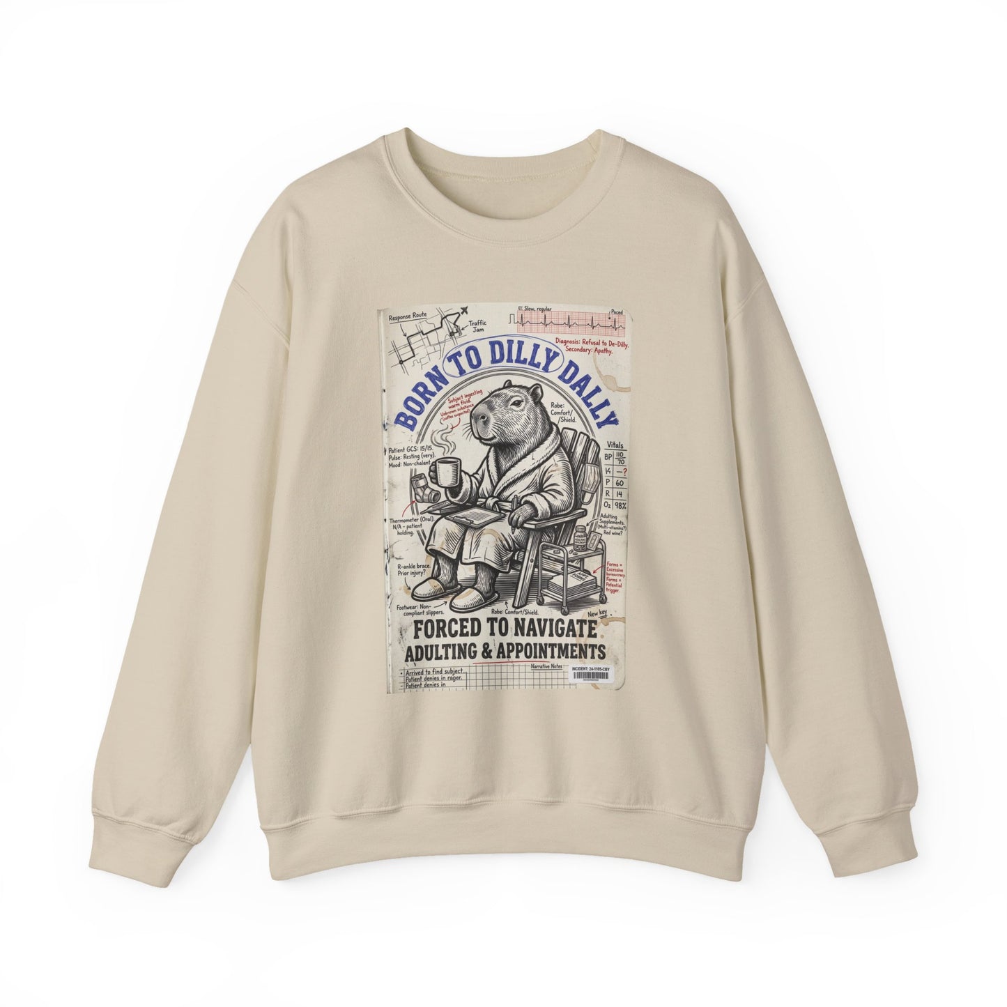 Born to Dilly Dally Sweatshirt | procrastination humor, retro cartoon