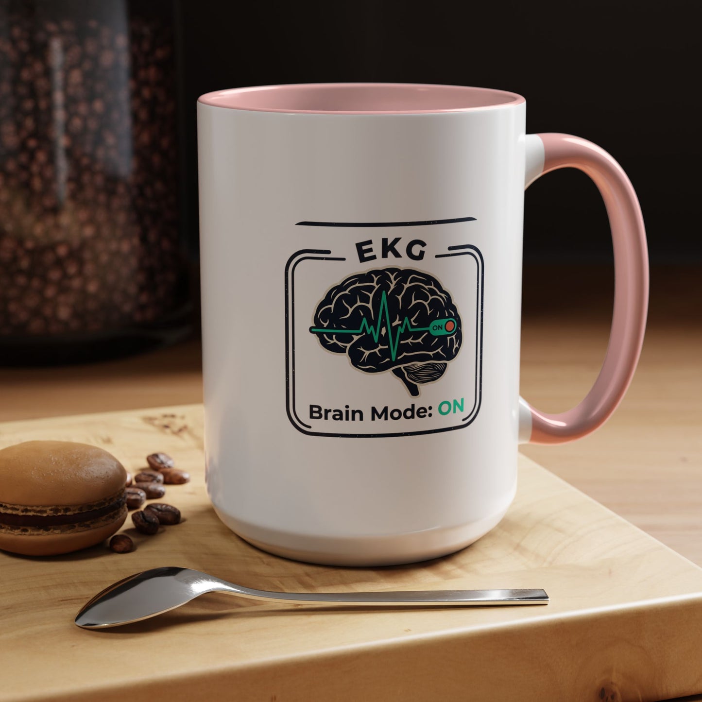 EKG Brain Mode ON Coffee Mug — Accent 11/15oz