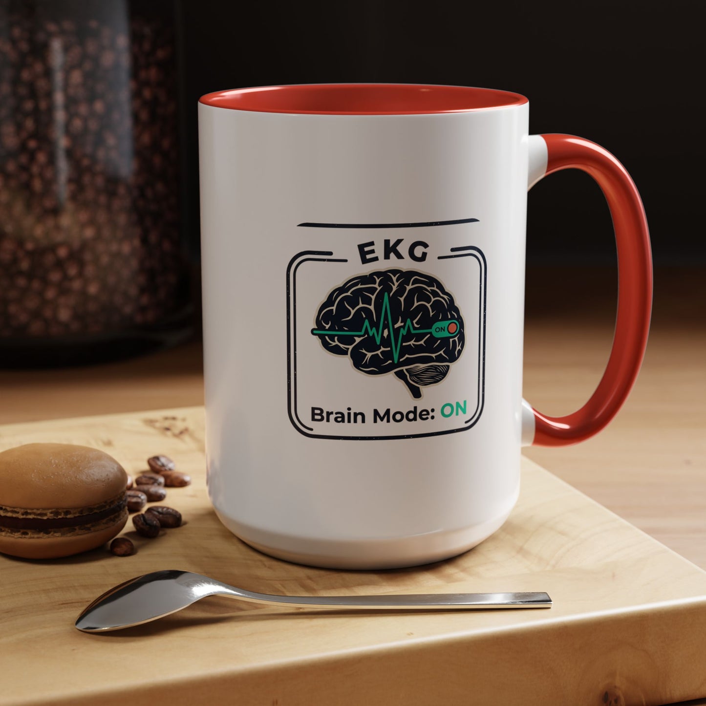 EKG Brain Mode ON Coffee Mug — Accent 11/15oz