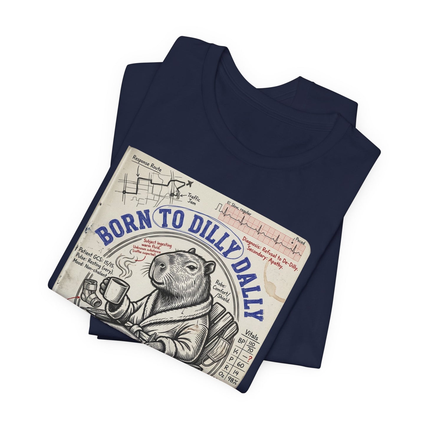 Born to Dilly Dally Tee | procrastination meme, retro cartoon frog