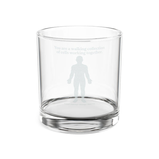 Anatomy Engraved Whiskey Glass — "You Are a Walking Collection of Cells" for Med Students & Doctors