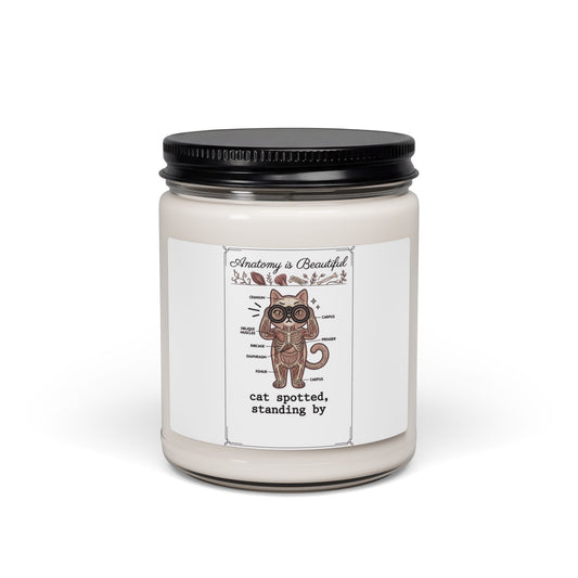 Anatomy of a Beautiful Cat Soy Candle | Cat-Centric Novelty, Whimsical Doodle