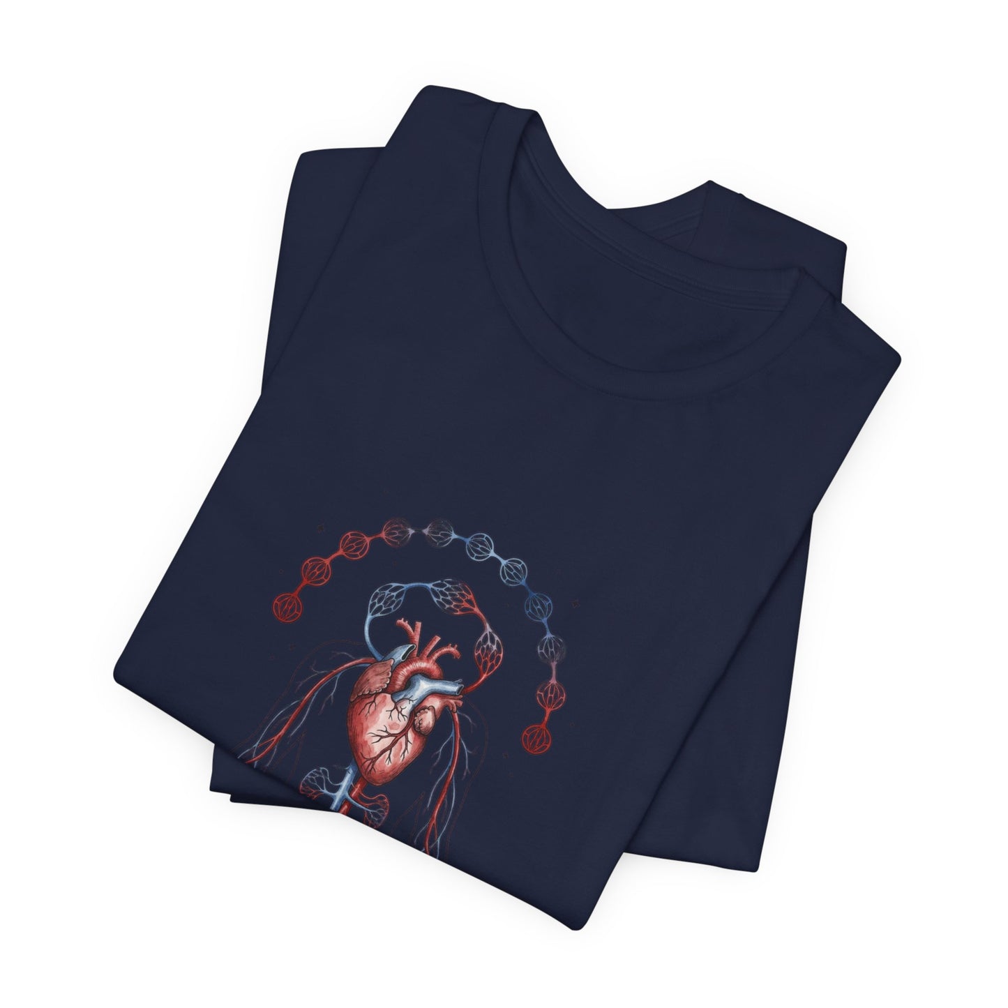 Anatomical Heart with Birth Flowers Tee | Botanical Birth Month Illustration