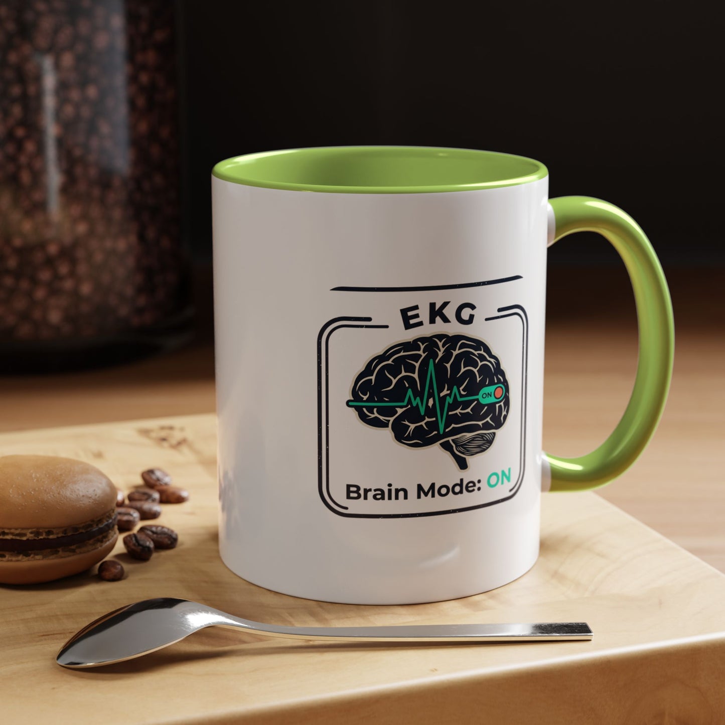 EKG Brain Mode ON Coffee Mug — Accent 11/15oz
