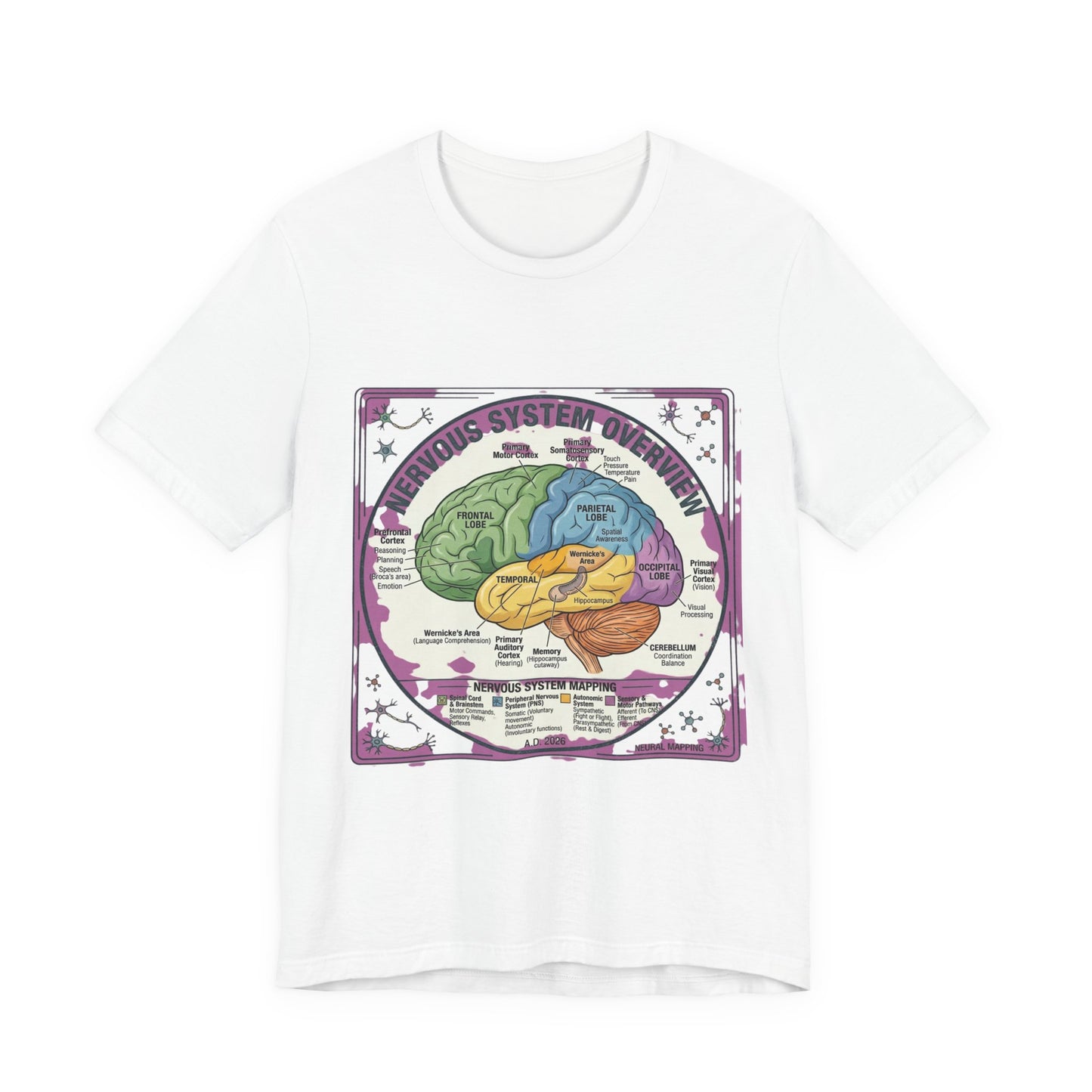 Brain Anatomy Diagram Tee | 250th Independence Day, Patriotic Milestone