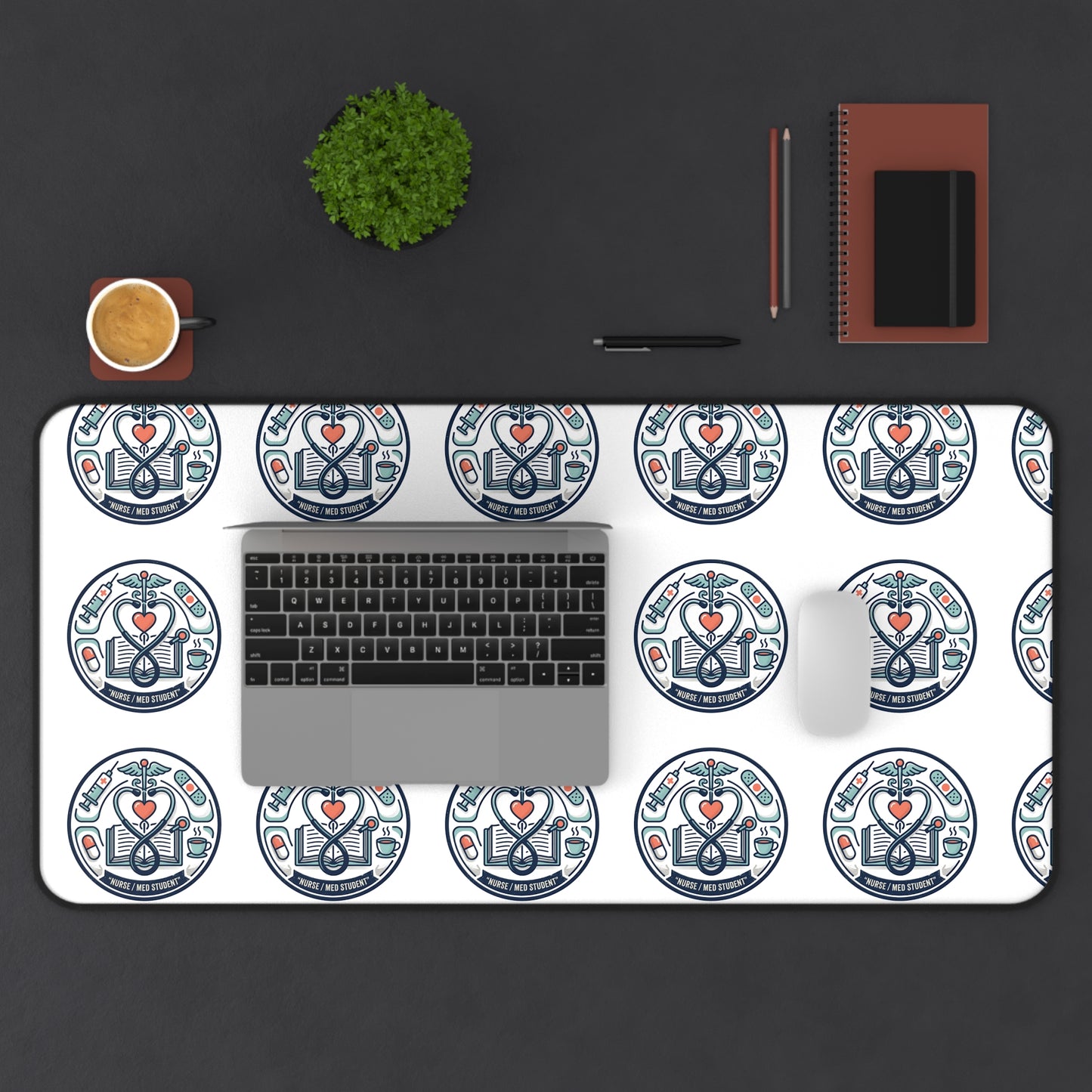 Nurse & Med Student Aesthetic Desk Mat — Medical Study Desk Pad