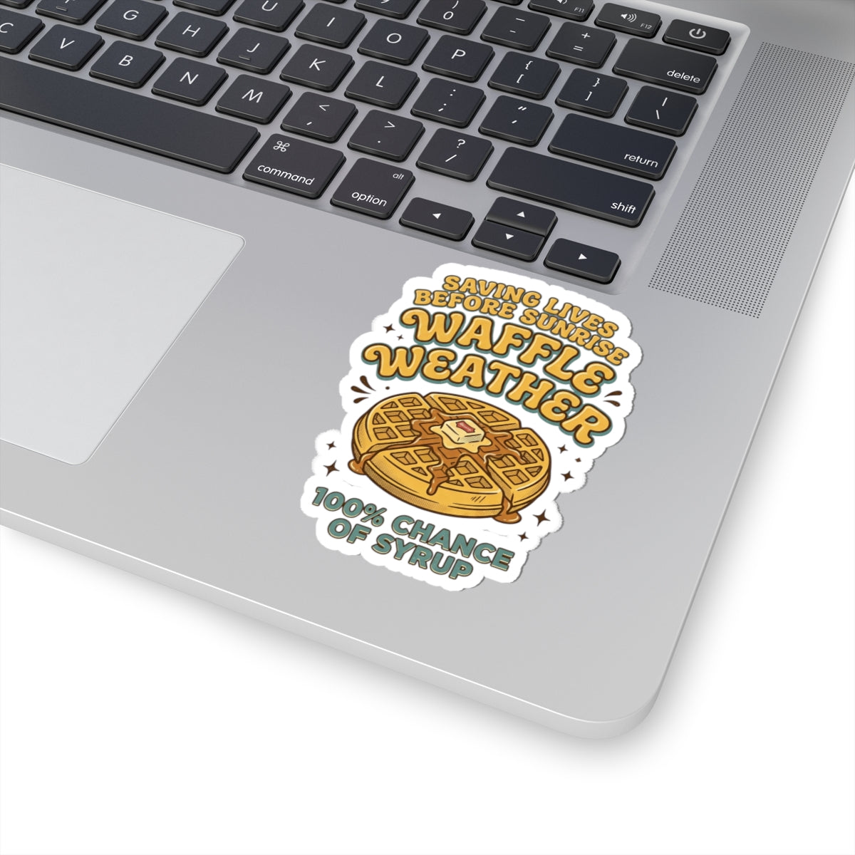 Waffle Weather Sticker | Vintage Food Graphics, Retro Breakfast