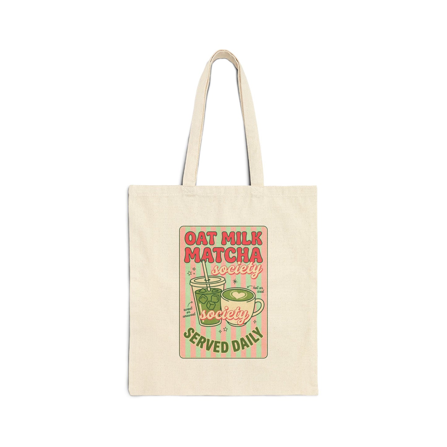 Matcha Club Graphic Tote | Cotton Canvas Tote, Cafe Aesthetic