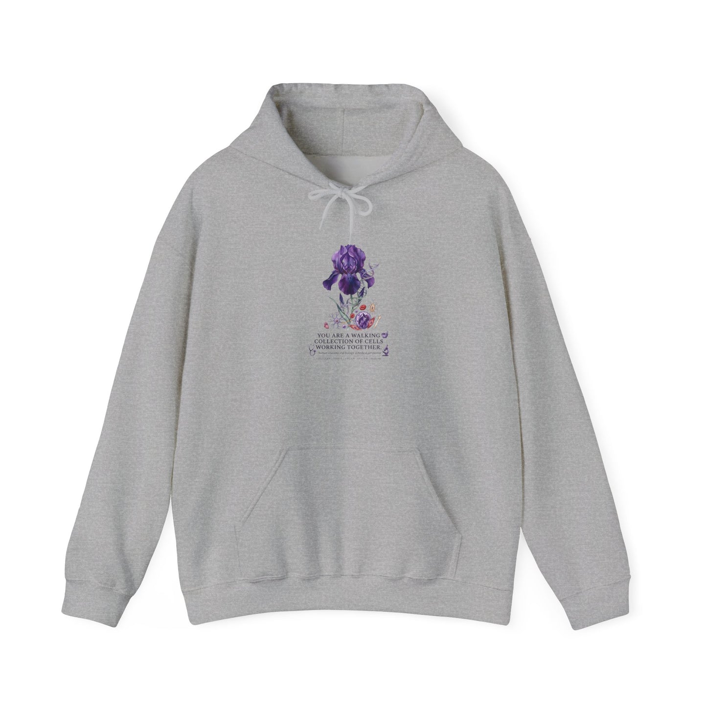 Iris Birth Flower Hoodie | Botanical Birth Month, Meaning & Floral Illustration