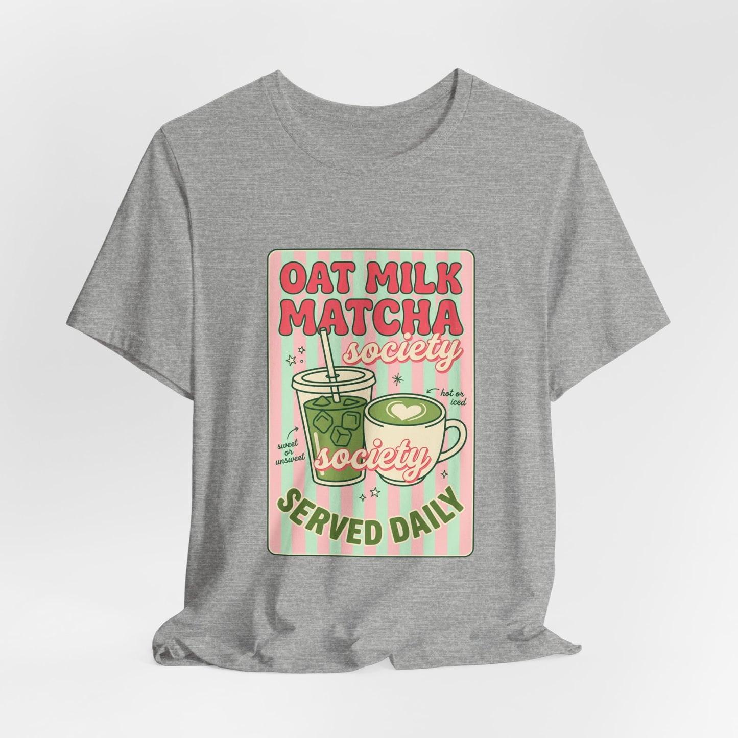 Oat Milk Matcha Society Tee | Matcha Aesthetic, Cafe Girl Graphic