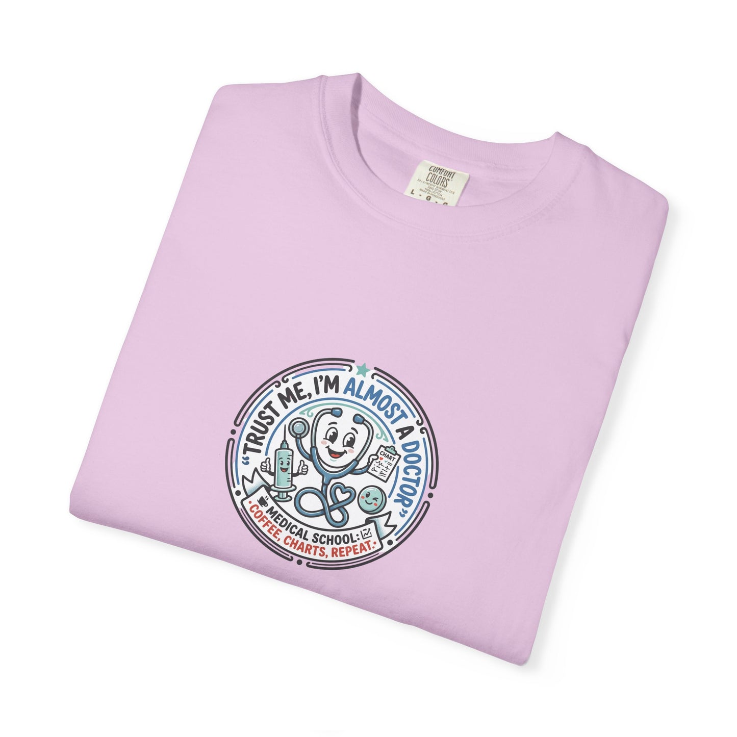 Retro Smiley Surf Badge T-Shirt - 'Sorry I'm Almost There' Graphic