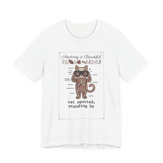 Anatomy Is Beautiful Cat Diagram Tee | Cat-Centric Novelty, Doodle Illustration
