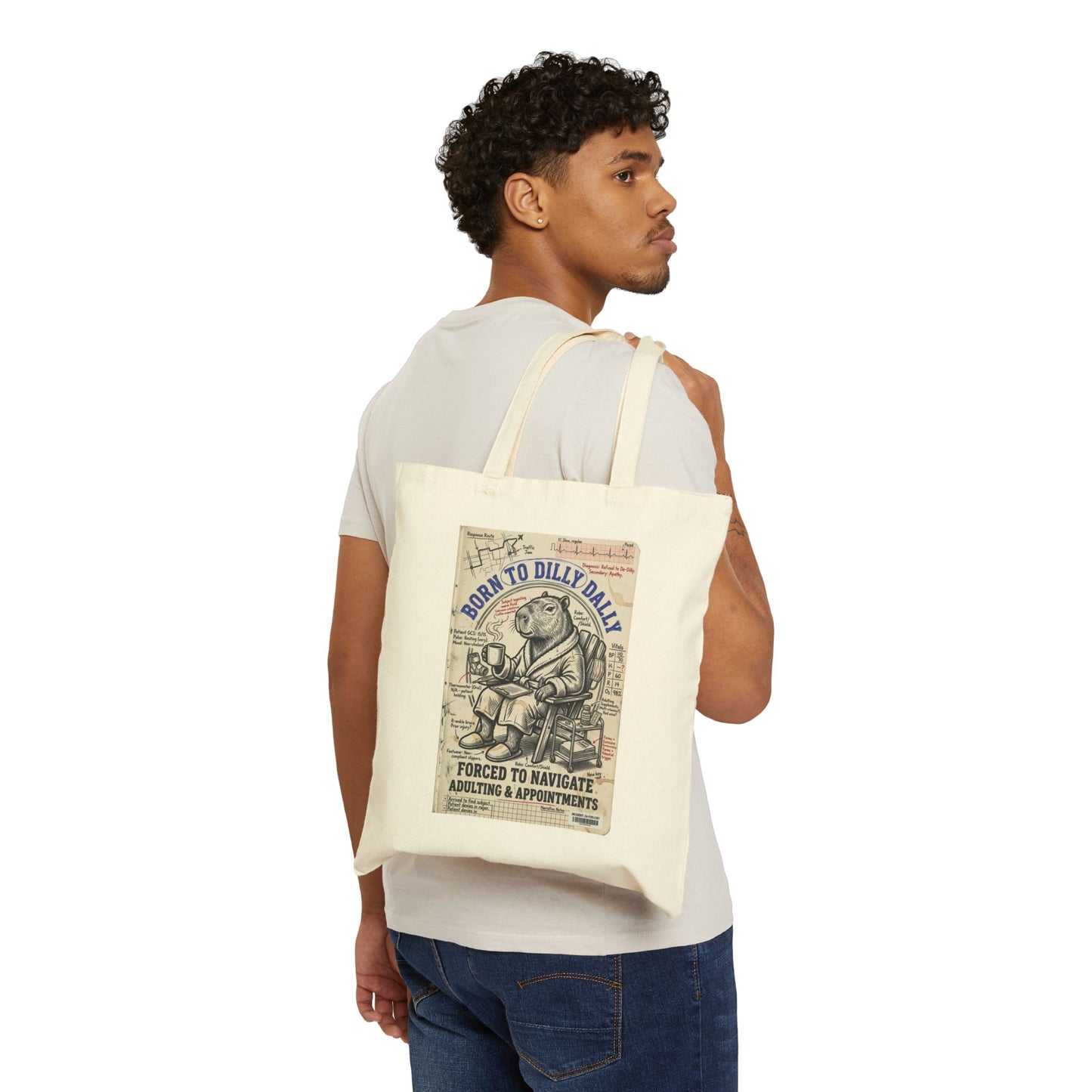 Born to Dilly Dally Tote | Procrastination Meme, Retro Cartoon Frog