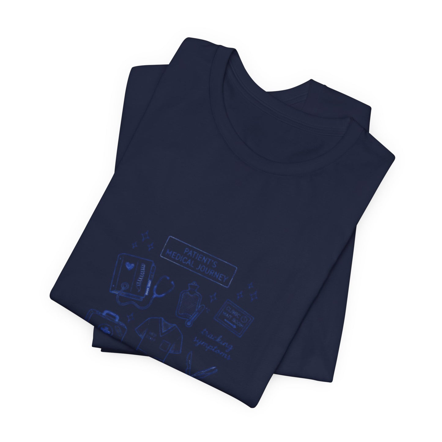 Hockey Romance Doodle Tee | hockey sticks skates hearts, bookish crest T-Shirt