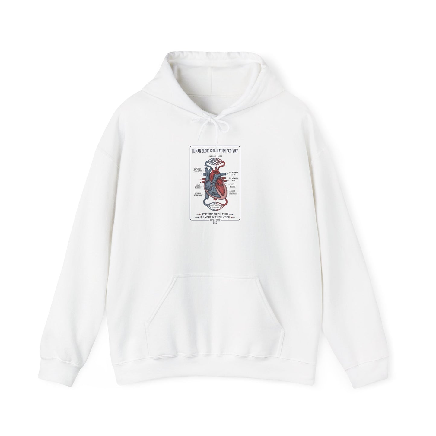 250th Anniversary Patriotic Anatomy Heart Hoodie | 4th of July Independence Sweatshirt
