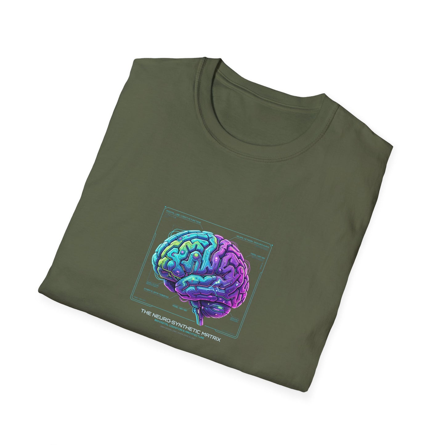 Neon Circuit Brain T-Shirt — Futuristic Sci‑Fi Science Poster Tee