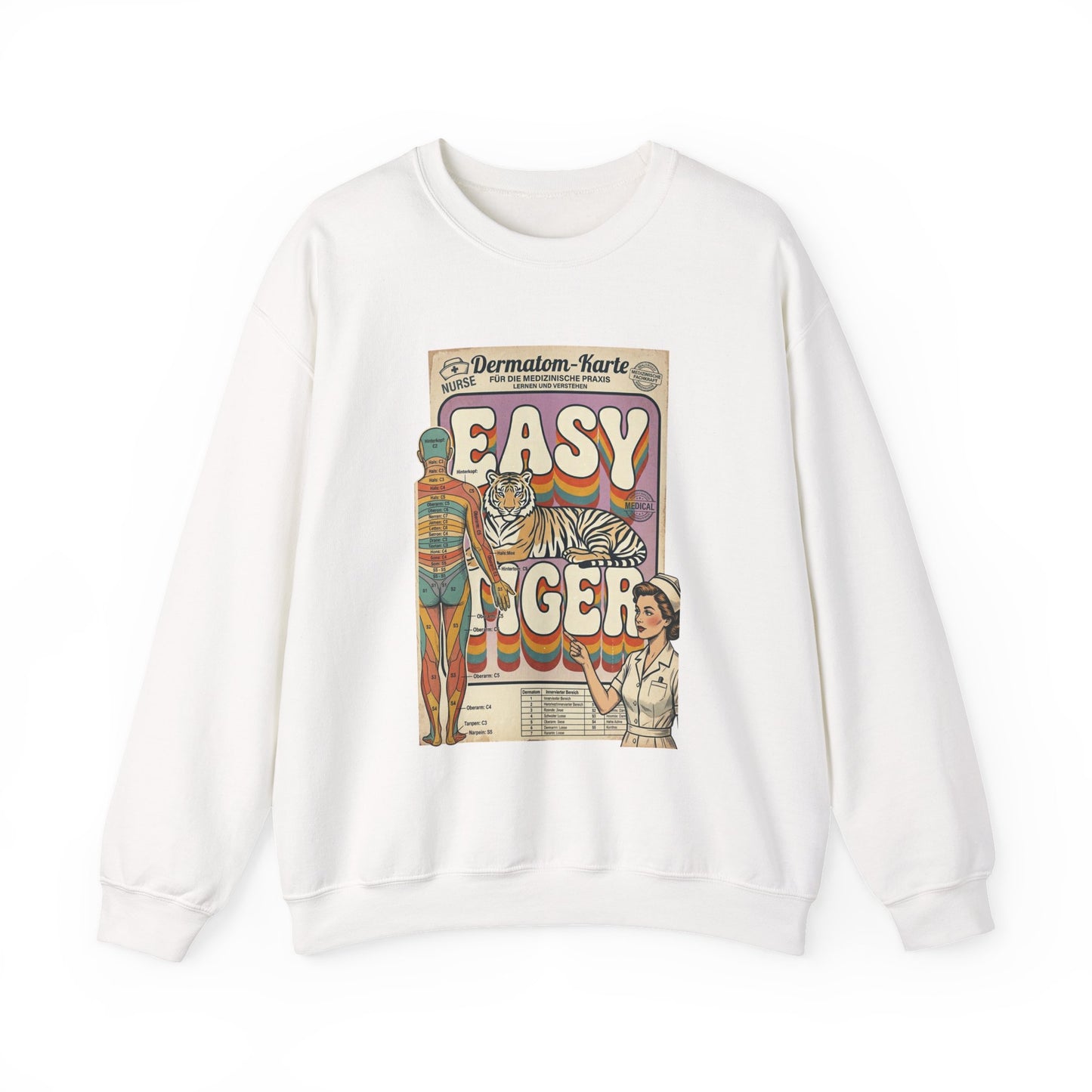 Easy Tiger retro tiger graphic Crewneck, vintage vacation vibe