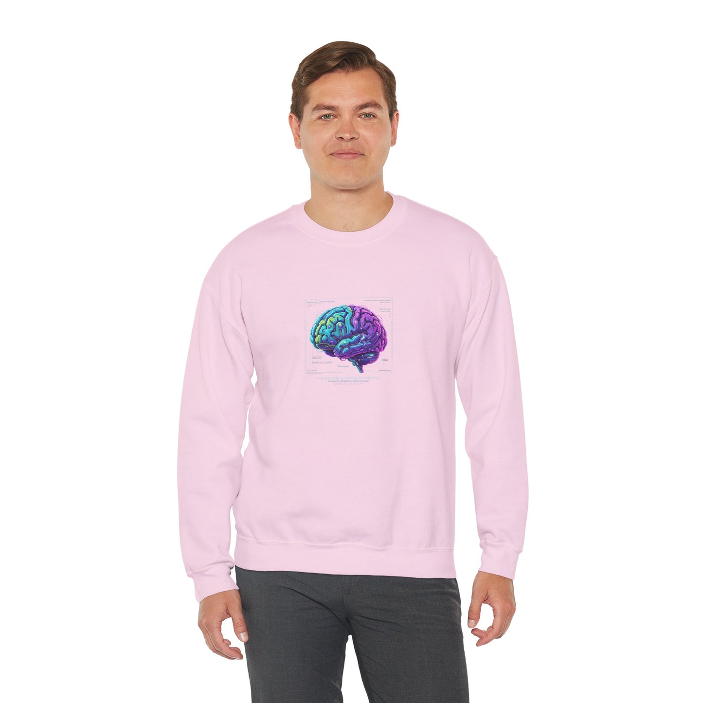 Neon Circuit Brain Sweatshirt — Futuristic Sci‑Fi Poster Design for Science Enthusiasts
