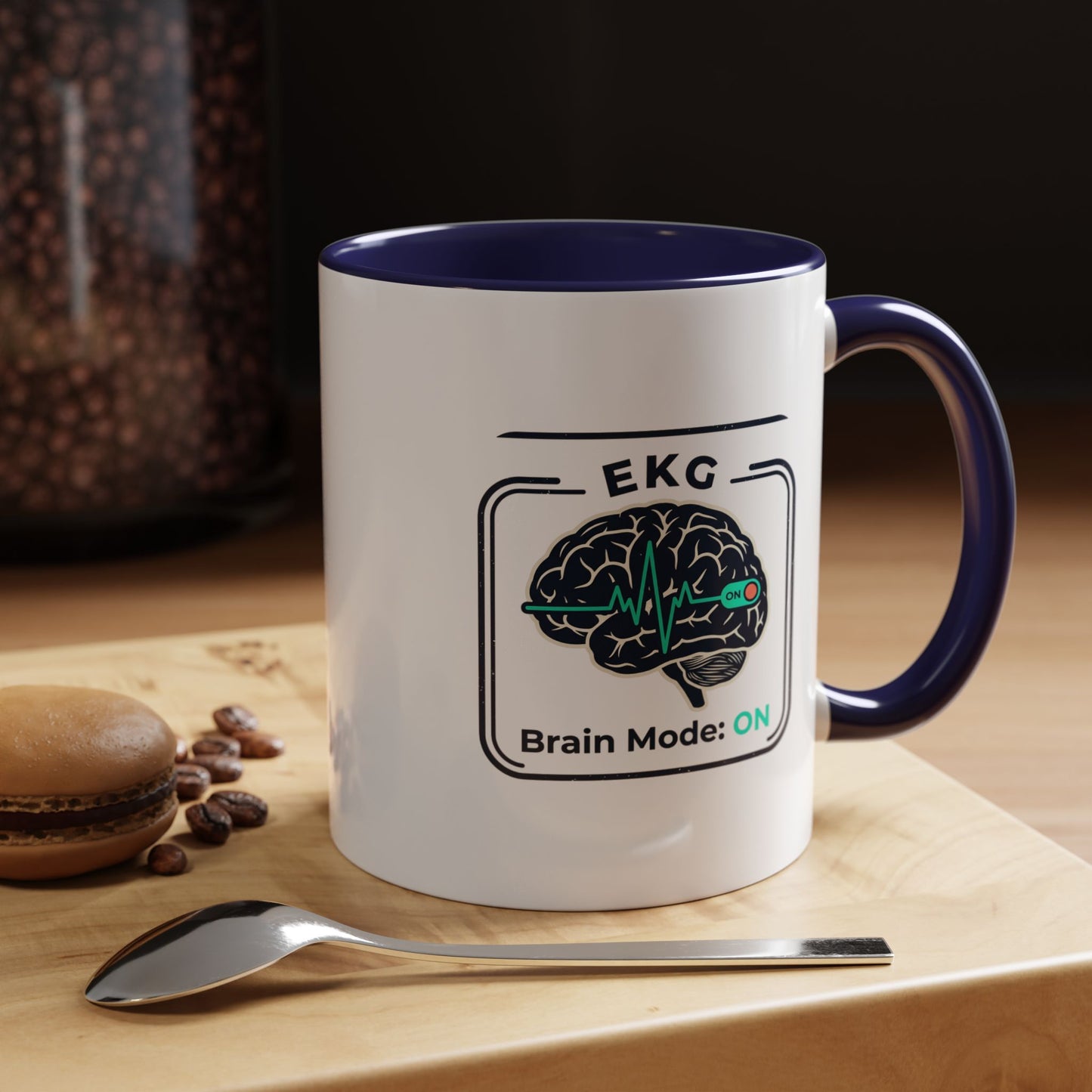 EKG Brain Mode ON Coffee Mug — Accent 11/15oz
