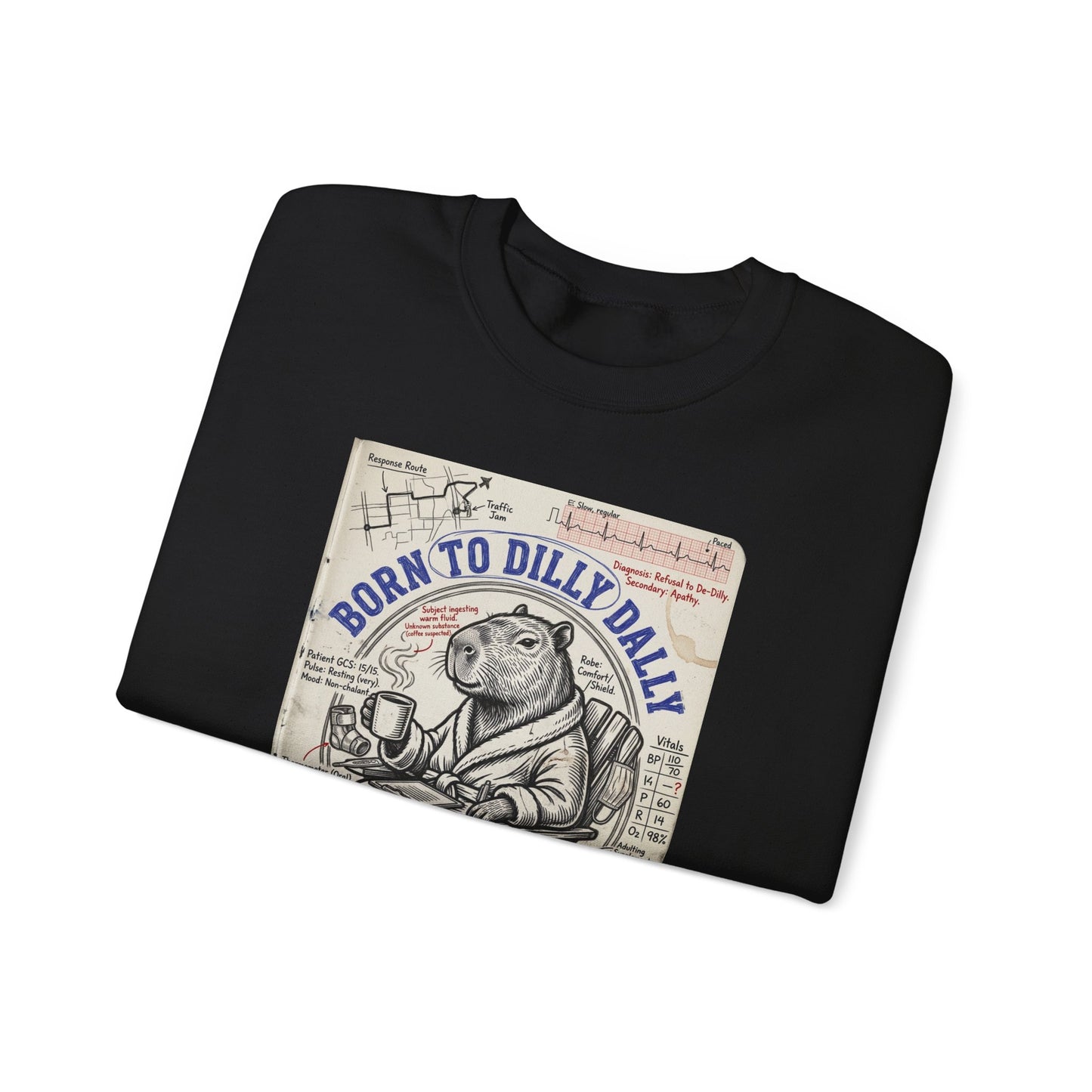 Born to Dilly Dally Sweatshirt | procrastination humor, retro cartoon