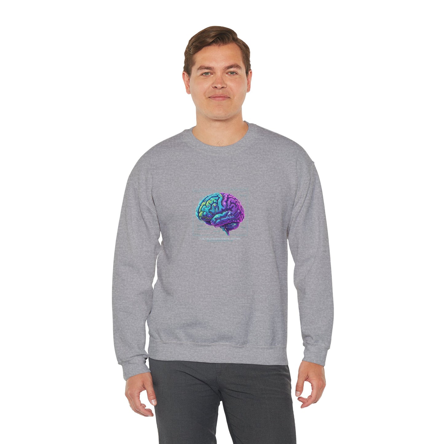Neon Circuit Brain Sweatshirt — Futuristic Sci‑Fi Poster Design for Science Enthusiasts