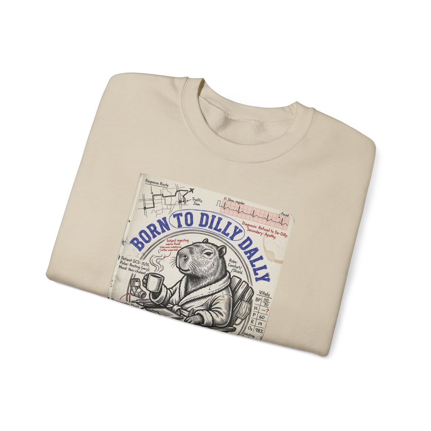 Born to Dilly Dally Sweatshirt | procrastination humor, retro cartoon