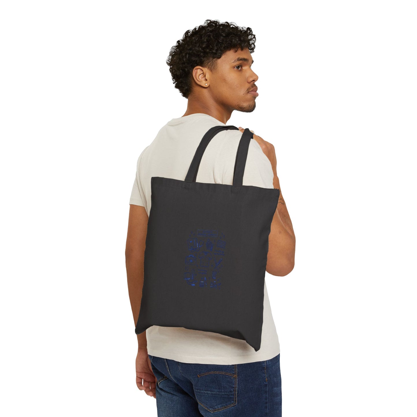 Hockey Romance Illustration Tote | bookish hockey, heart & skates design