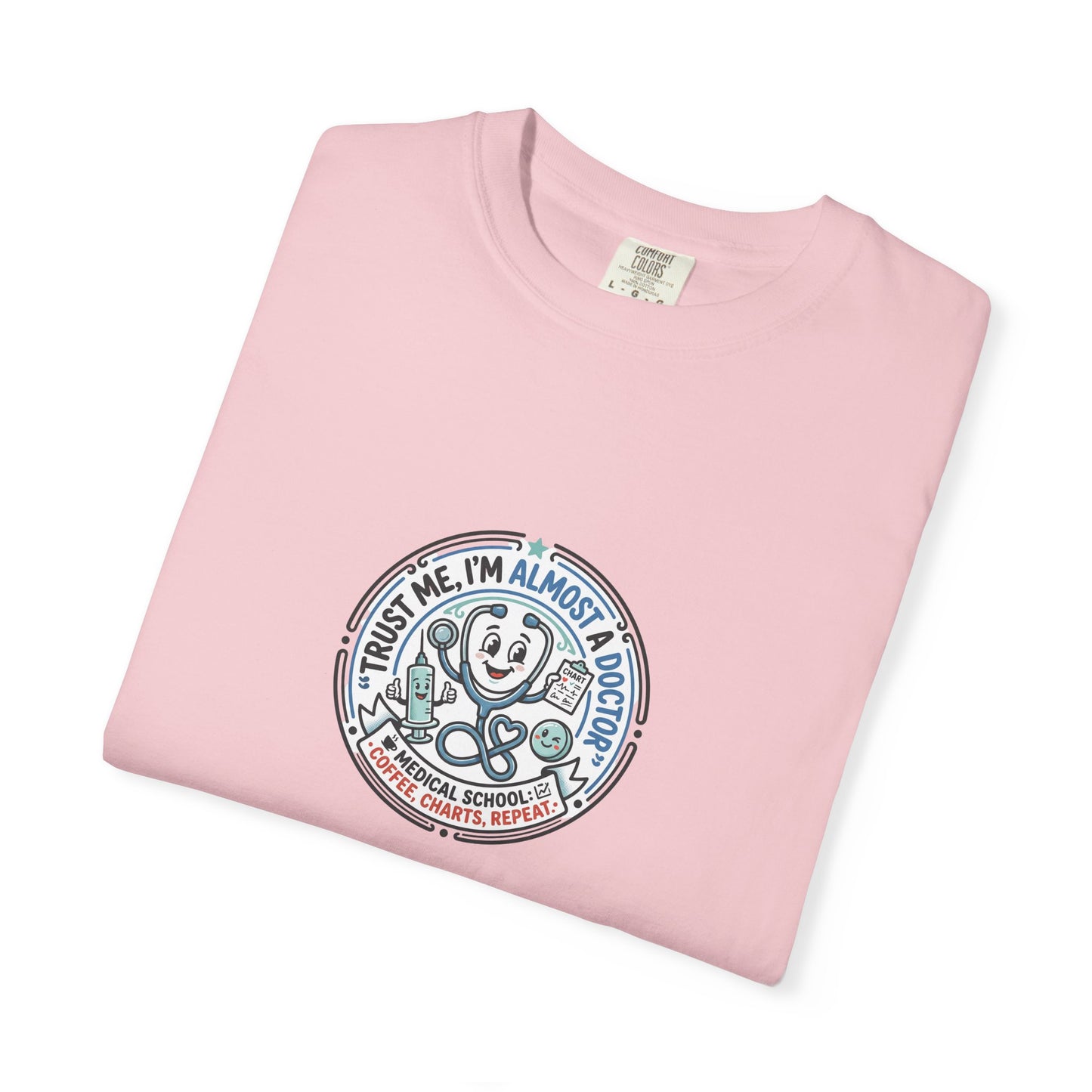 Retro Smiley Surf Badge T-Shirt - 'Sorry I'm Almost There' Graphic